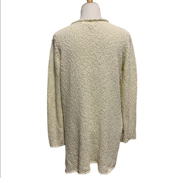 O’Neil | White Knit Cotton Long Sleeve High Low Sweater - Picture 2 of 5